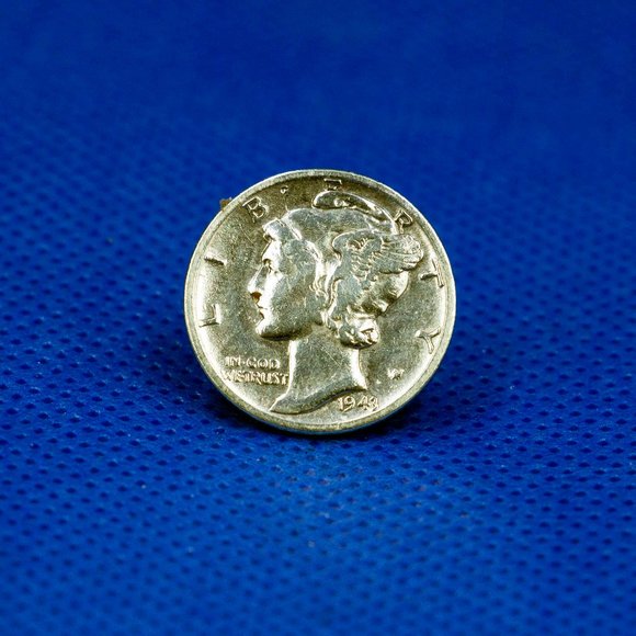 Other - AUTHENTIC 1943 MERCURY HEAD DIME TIE TACK - MtSWS1